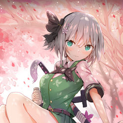 This is a pixiv picture whose title is ほろよい妖夢.
