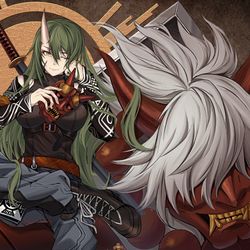 This is a pixiv picture whose title is 鬼.