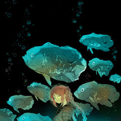 This is a pixiv picture whose title is 「振り返るなよ。もう行くぜ」.