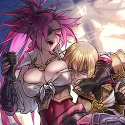 This is a pixiv picture whose title is ポニテドレイク.