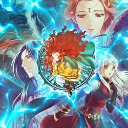 This is a pixiv picture whose title is ファイアーエムブレムサイファ / 蒼き炎の紋章 メダリオン.