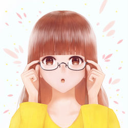 This is a pixiv picture whose title is 初めての眼鏡.