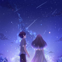This is a pixiv picture whose title is 一起看流星雨.