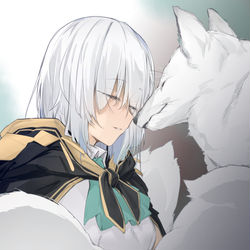 This is a pixiv picture whose title is 魔法使いと狐.