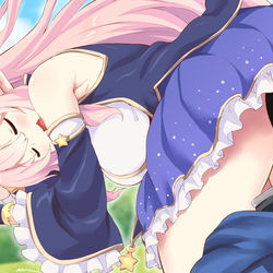 This is a pixiv picture whose title is 空を飛びながら寝るのはキケン！.