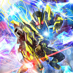 This is a pixiv picture whose title is 仮面ライダーゼロワン　シャイニングアサルトホッパー.