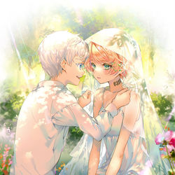 This is a pixiv picture whose title is 楽園の中.