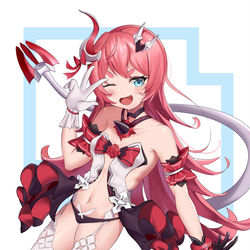 This is a pixiv picture whose title is 粉色熊孩子.