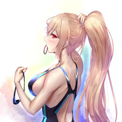 This is a pixiv picture whose title is 競泳水着フレン.