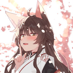 This is a pixiv picture whose title is 桜と神.