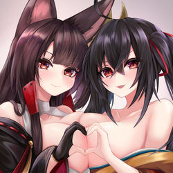 This is a pixiv picture whose title is 赤城×大鳳.