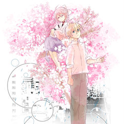This is a pixiv picture whose title is 【#ぽかぽか春の鏡音まつり】うつろい、めぐる、きみへ【鏡音リン】.