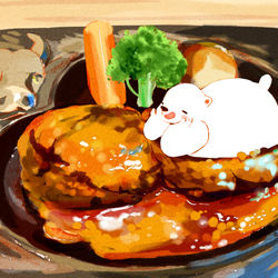 This is a pixiv picture whose title is さわやかハンバーグ.