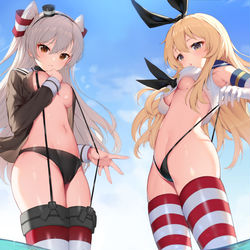 This is a pixiv picture whose title is 島風X天津風.