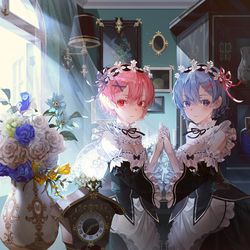 This is a pixiv picture whose title is レムラム.