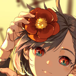 This is a pixiv picture whose title is 春の目の中の富久田さん.