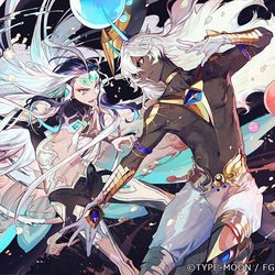 This is a pixiv picture whose title is 始皇帝vsアルジュナ〔オルタ〕.
