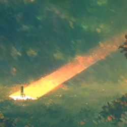 This is a pixiv picture whose title is 光に触れる場所.