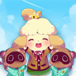 This is a pixiv picture whose title is 「みなさ～ん！無人島へようこそ！」.