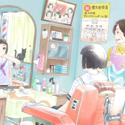 This is a pixiv picture whose title is まちの床屋さん.