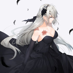 This is a pixiv picture whose title is 黒いドレス.
