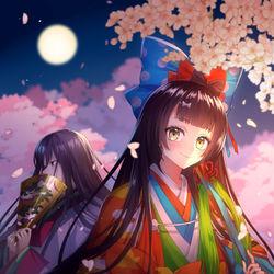 This is a pixiv picture whose title is 夜.
