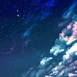 This is a pixiv picture whose title is 雲の上.