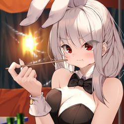 This is a pixiv picture whose title is Bunny girl.