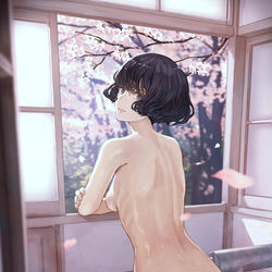 This is a pixiv picture whose title is 桜風呂.