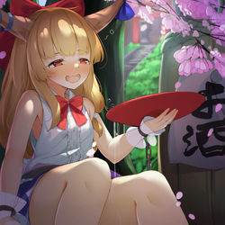 This is a pixiv picture whose title is 花と酒と鬼.