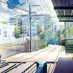 This is a pixiv picture whose title is 駅【夕方差分あり】.