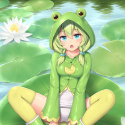 This is a pixiv picture whose title is カエルちゃんまったり.
