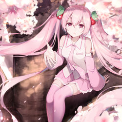 This is a pixiv picture whose title is 桜ミク🌸.