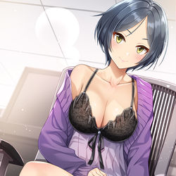 This is a pixiv picture whose title is 【149】「そんなに見たいなら、いいよ。…なんてね」.