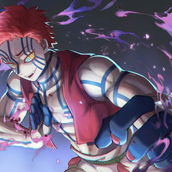 This is a pixiv picture whose title is 猗窩座.
