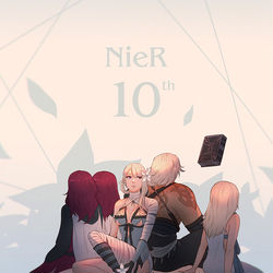 This is a pixiv picture whose title is NieR 10th Anniversary.