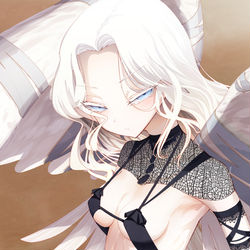 This is a pixiv picture whose title is 天使ちゃん捕まえた.