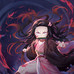 This is a pixiv picture whose title is 禰豆子.