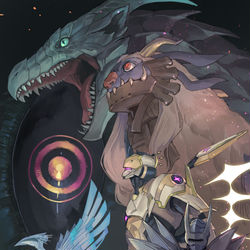 This is a pixiv picture whose title is 【PFAOS】絶望の偽月を砕け【ジークン】.
