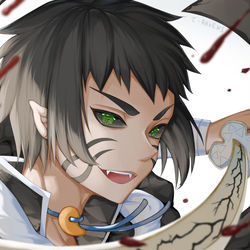 This is a pixiv picture whose title is 上弦の陸.