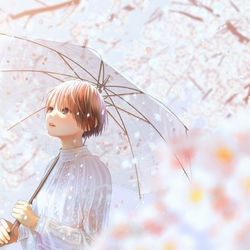 This is a pixiv picture whose title is 雪桜.