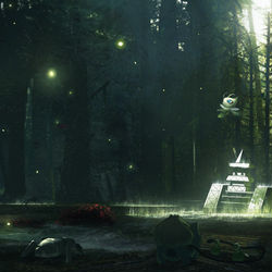 This is a pixiv picture whose title is 揺蕩する時の森.