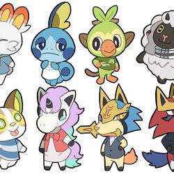 This is a pixiv picture whose title is どうぶつの森っぽいガラルポケモン.