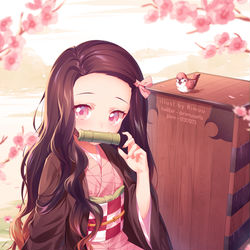 This is a pixiv picture whose title is 禰豆子.