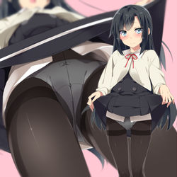 This is a pixiv picture whose title is スカートの中の空気だけ吸って生きたい.