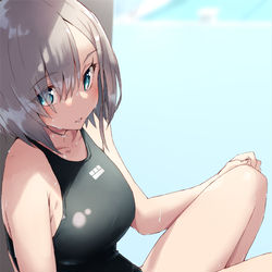 This is a pixiv picture whose title is バテバテの銀髪女子.