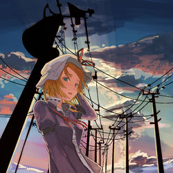 This is a pixiv picture whose title is 黄昏時のメリーさん　 Twilight my reverie.