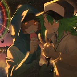This is a pixiv picture whose title is 遊園地.