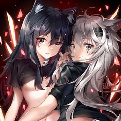 This is a pixiv picture whose title is Arknights - Texas & Lappland.
