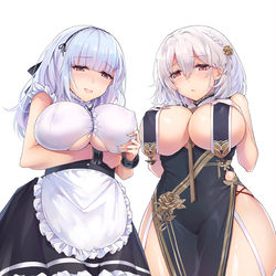 This is a pixiv picture whose title is 下乳姐妹.